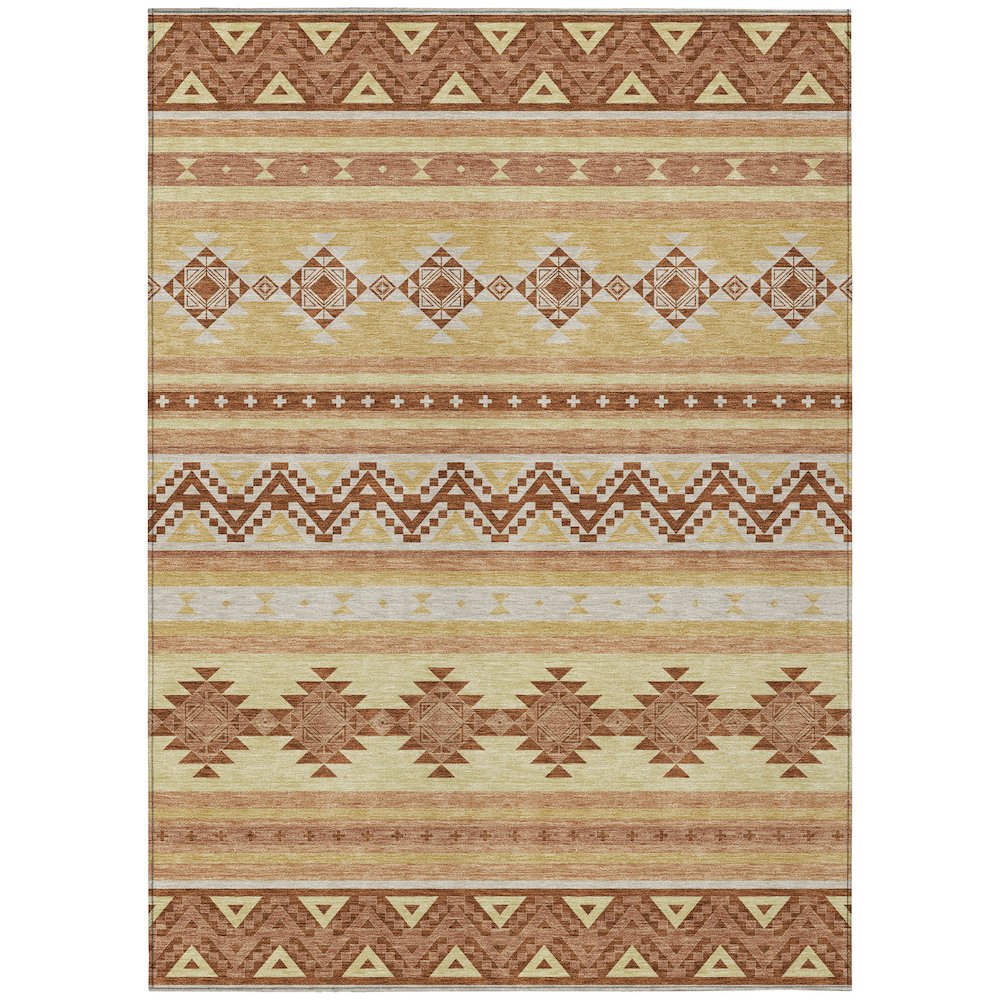 Machine Washable Indoor/Outdoor Chantille ACN2561 Gold 2'6" x 3'10" Rug. Picture 1