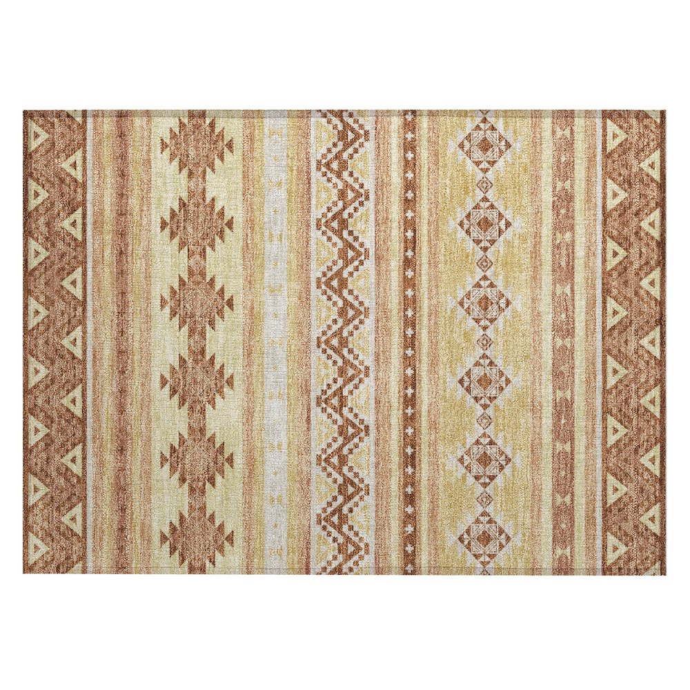 Machine Washable Indoor/Outdoor Chantille ACN2561 Gold 1'8" x 2'6" Rug. Picture 1