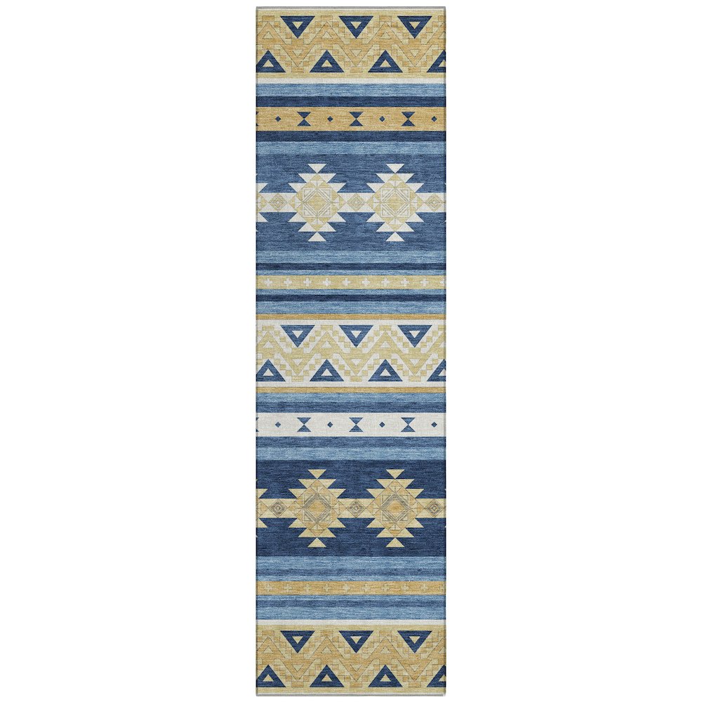 Machine Washable Indoor/Outdoor Chantille ACN2561 Blue 2'3" x 7'6" Runner Rug. Picture 1