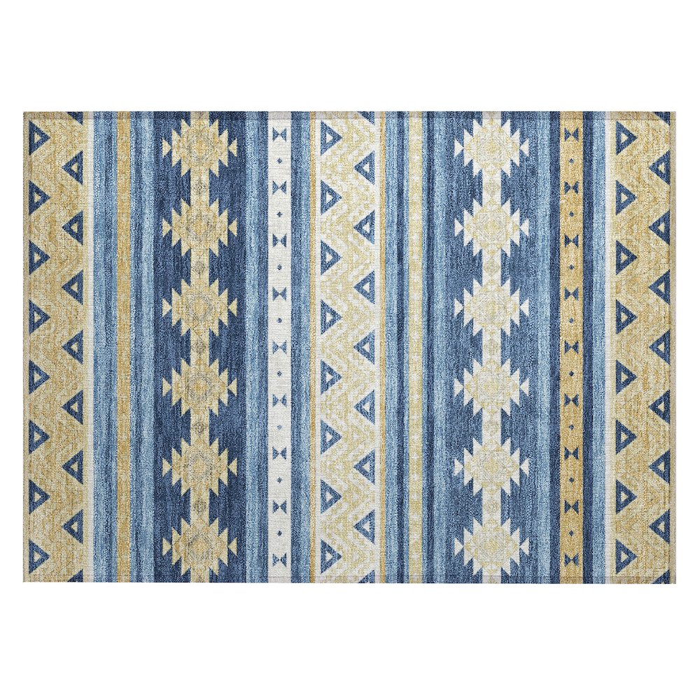 Machine Washable Indoor/Outdoor Chantille ACN2561 Blue 1'8" x 2'6" Rug. Picture 1