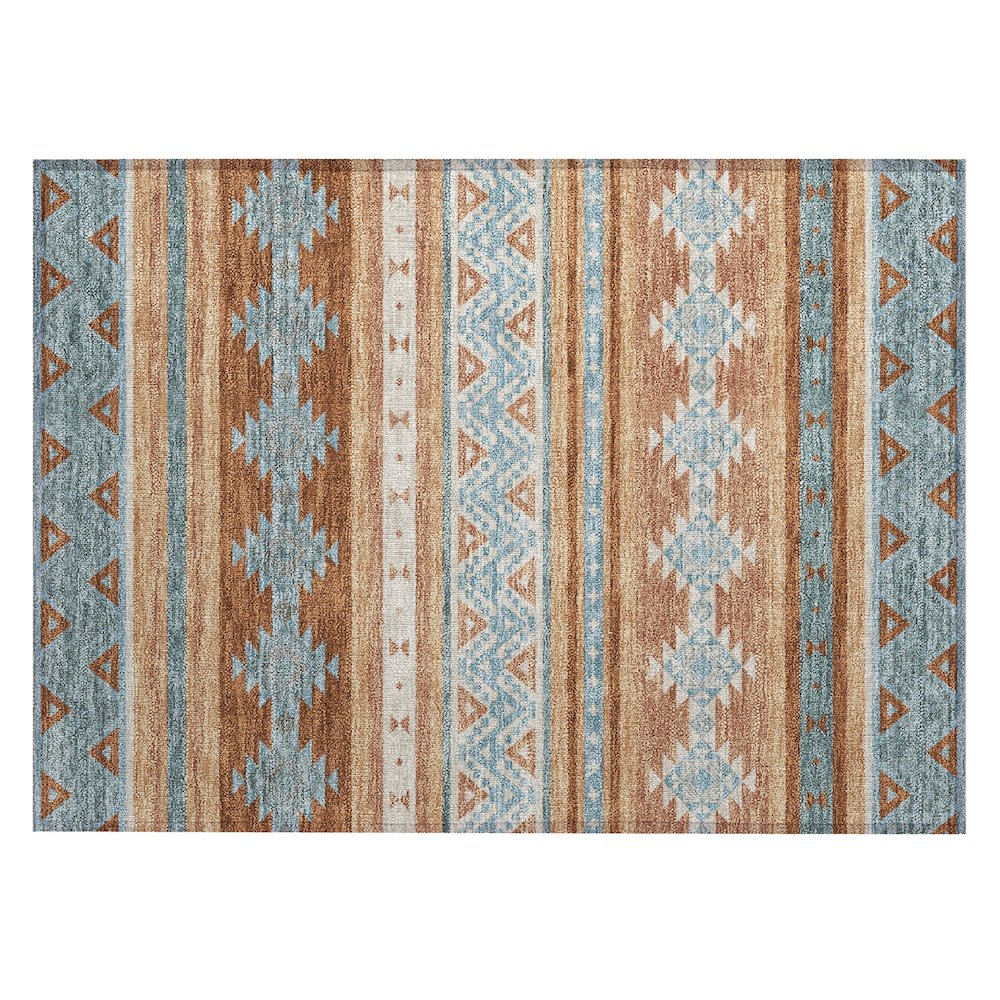 Machine Washable Indoor/Outdoor Chantille ACN2561 Orange 1'8" x 2'6" Rug. Picture 1