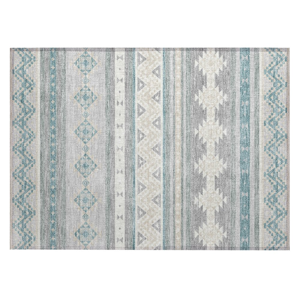Machine Washable Indoor/Outdoor Chantille ACN2561 Gray 1'8" x 2'6" Rug. Picture 1