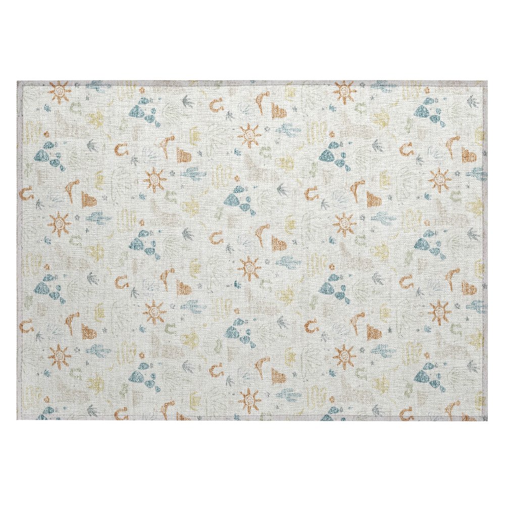 Machine Washable Indoor/Outdoor Chantille ACN2562 Ivory 1'8" x 2'6" Rug. Picture 1