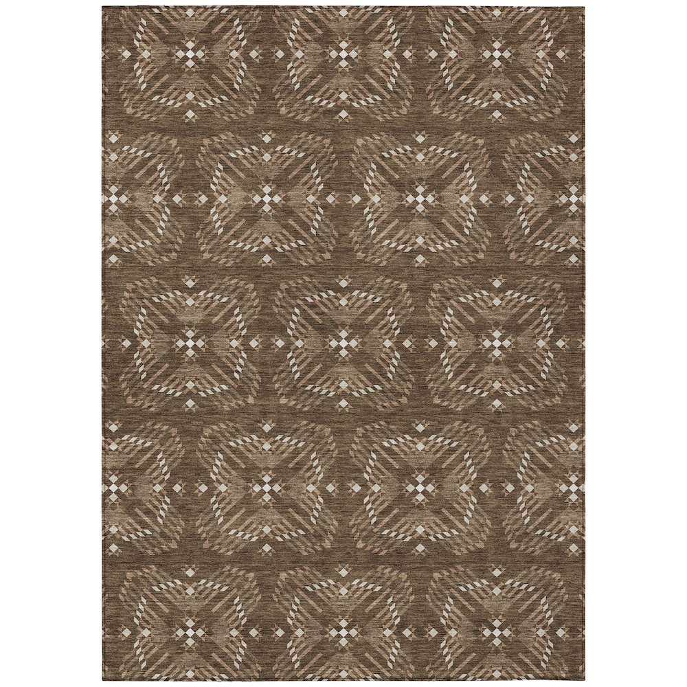 Machine Washable Indoor/Outdoor Chantille ACN2563 Brown 2'6" x 3'10" Rug. Picture 1