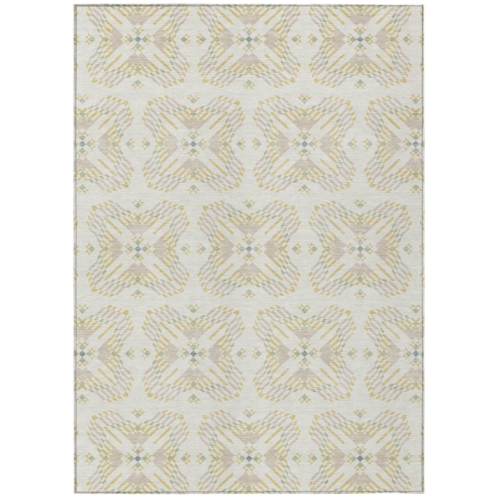 Machine Washable Indoor/Outdoor Chantille ACN2563 Ivory 2'6" x 3'10" Rug. Picture 1