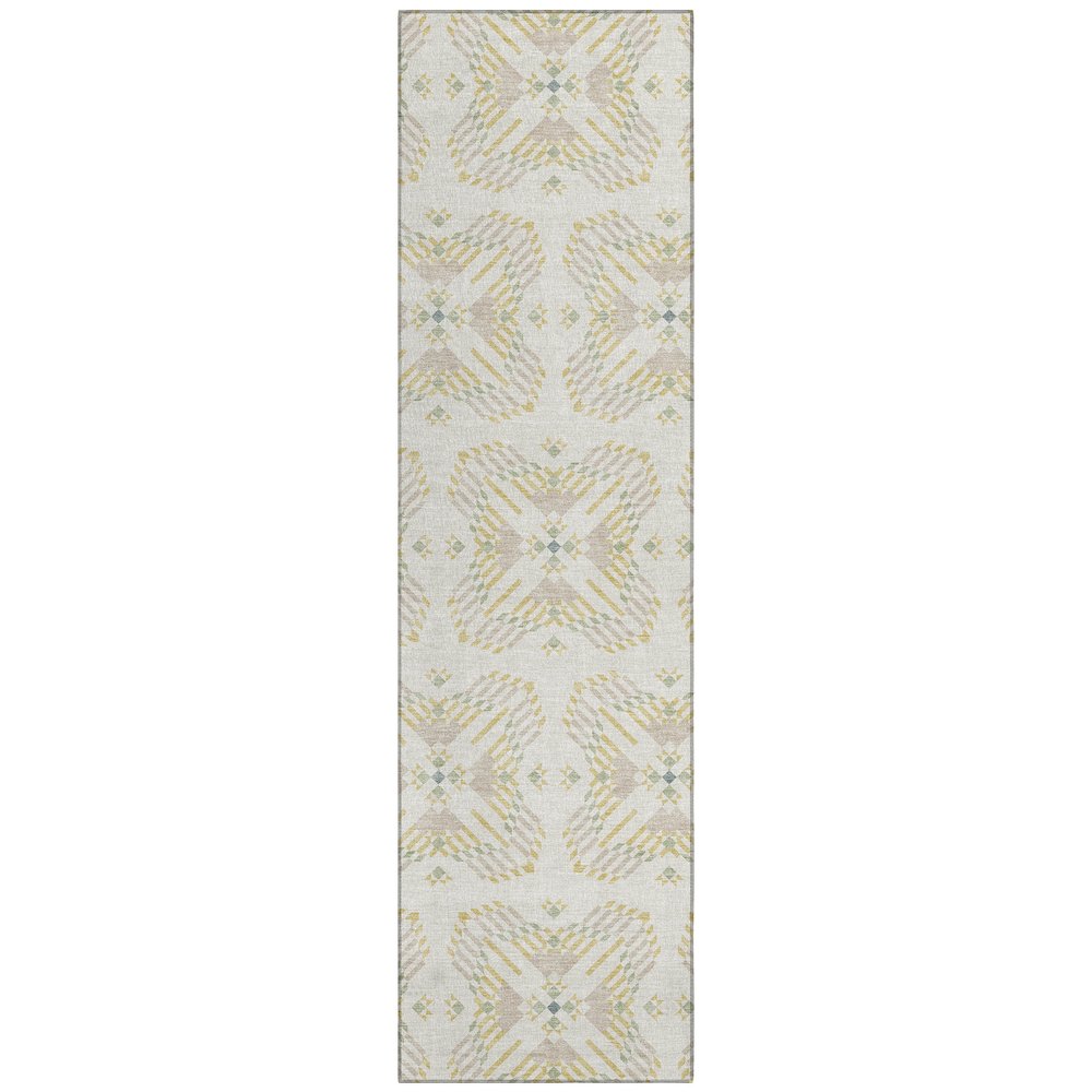 Machine Washable Indoor/Outdoor Chantille ACN2563 Ivory 2'3" x 7'6" Runner Rug. Picture 1