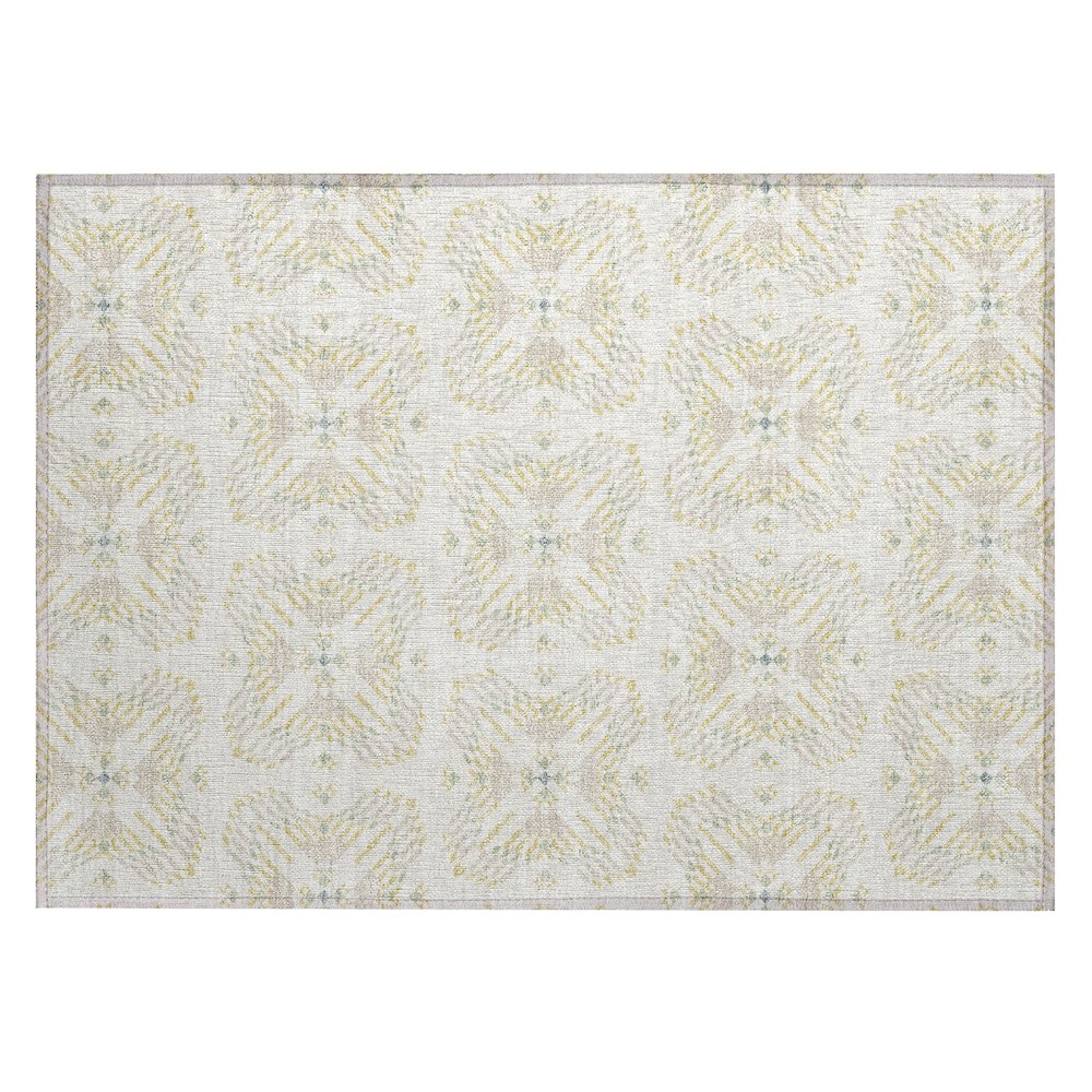 Machine Washable Indoor/Outdoor Chantille ACN2563 Ivory 1'8" x 2'6" Rug. Picture 1