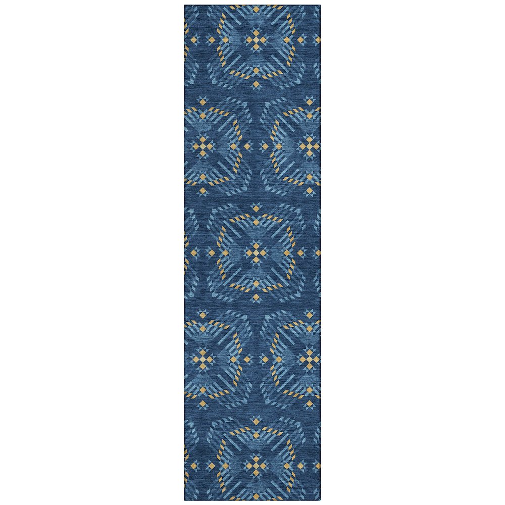 Machine Washable Indoor/Outdoor Chantille ACN2563 Blue 2'3" x 7'6" Runner Rug. Picture 1