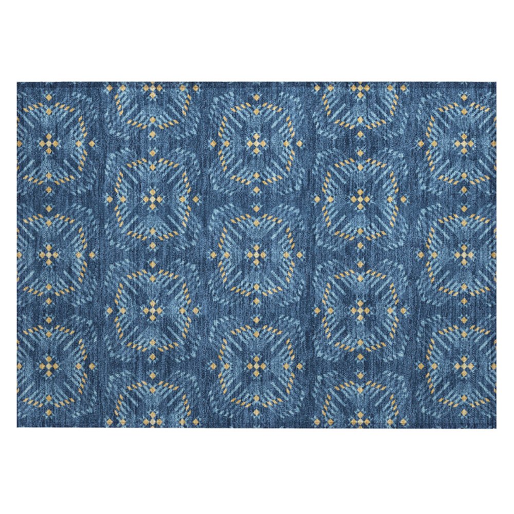Machine Washable Indoor/Outdoor Chantille ACN2563 Blue 1'8" x 2'6" Rug. Picture 1