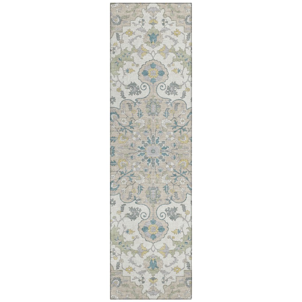 Machine Washable Indoor/Outdoor Chantille ACN2564 Ivory 2'3" x 7'6" Runner Rug. Picture 1