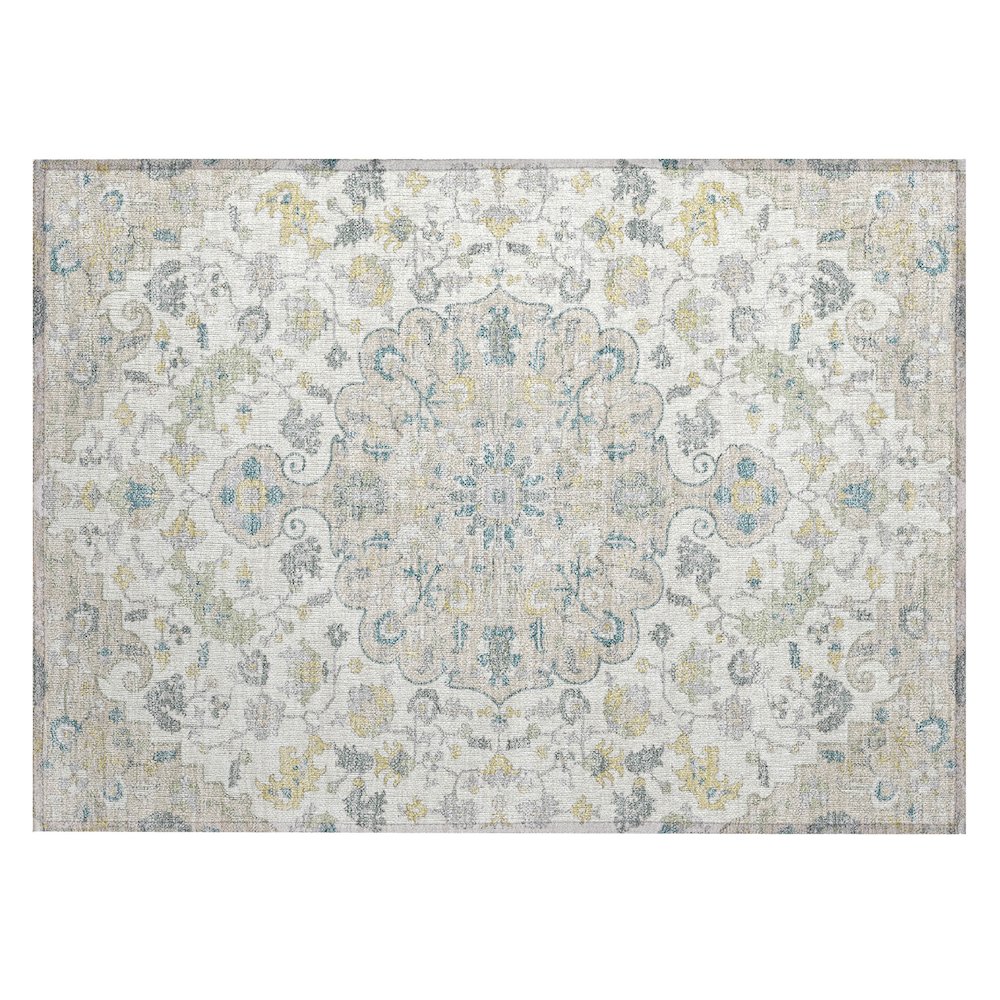 Machine Washable Indoor/Outdoor Chantille ACN2564 Ivory 1'8" x 2'6" Rug. Picture 1