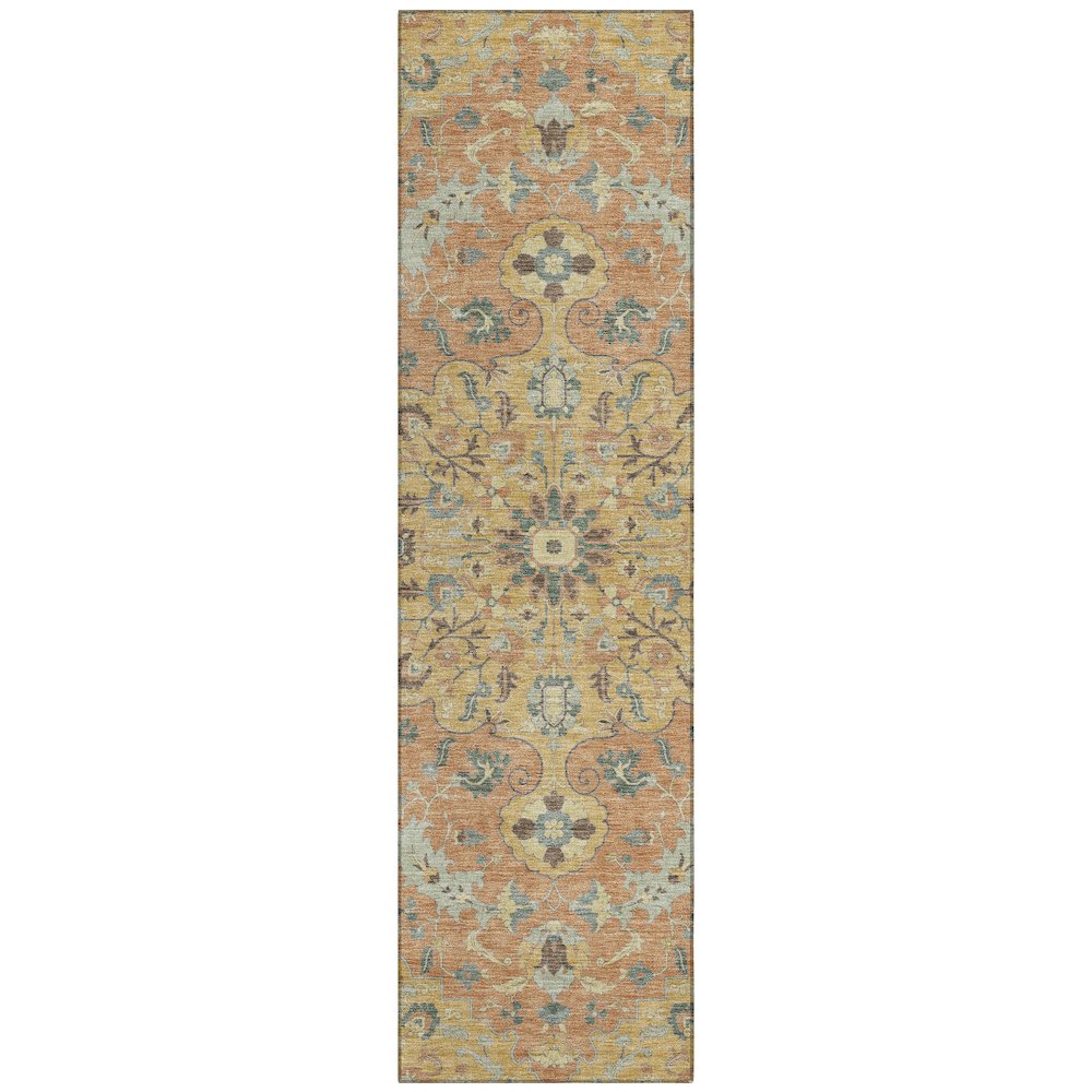 Machine Washable Indoor/Outdoor Chantille ACN2564 Gold 2'3" x 7'6" Runner Rug. Picture 1