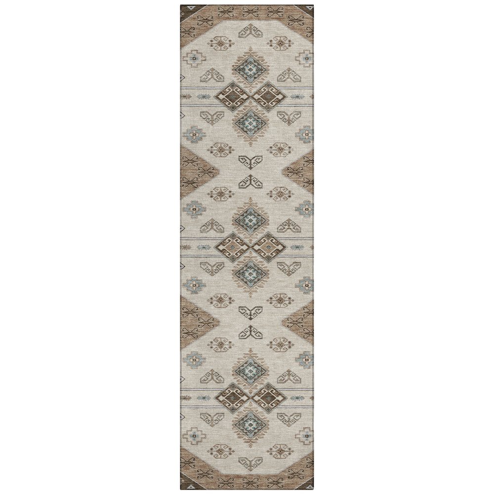 Machine Washable Indoor/Outdoor Chantille ACN2565 Brown 2'3" x 7'6" Runner Rug. Picture 1
