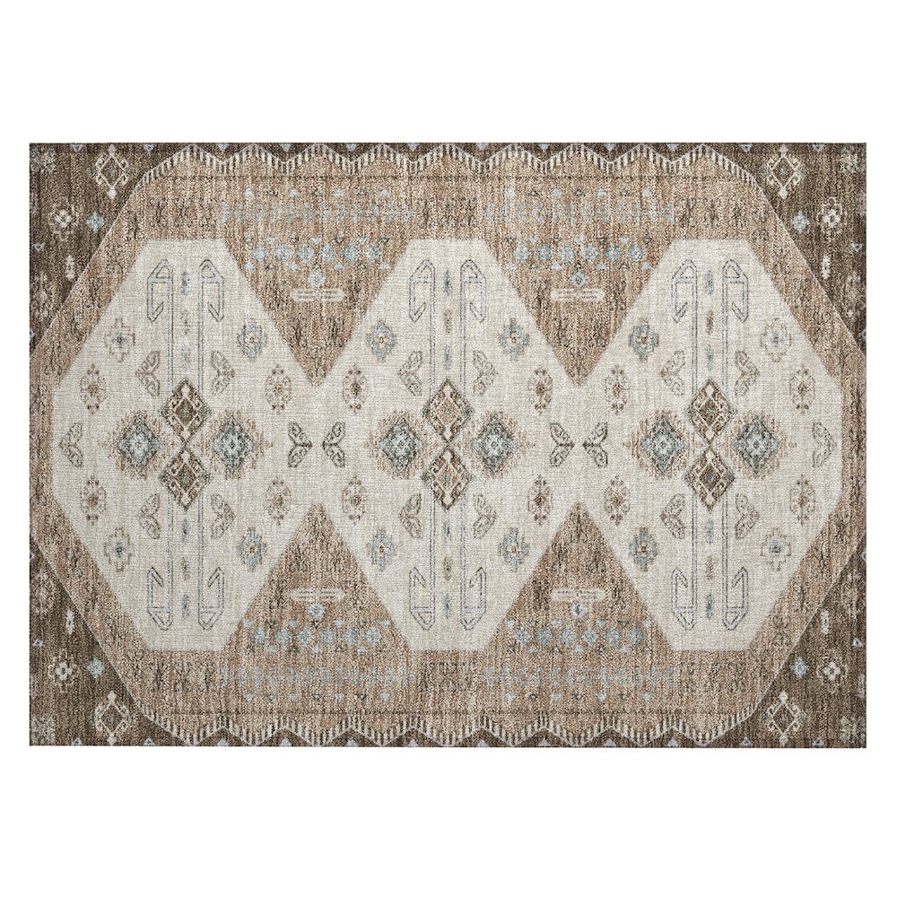 Machine Washable Indoor/Outdoor Chantille ACN2565 Brown 1'8" x 2'6" Rug. Picture 1