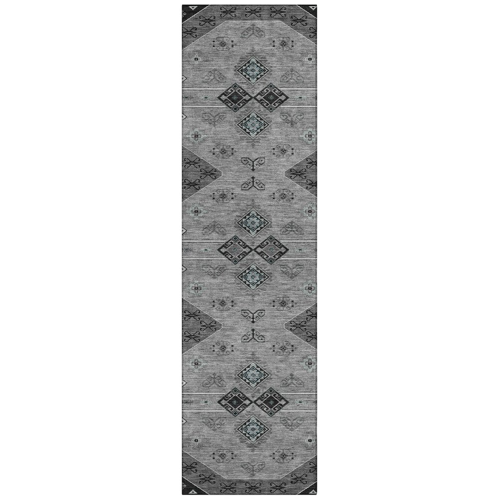 Machine Washable Indoor/Outdoor Chantille ACN2565 Gray 2'3" x 7'6" Runner Rug. Picture 1