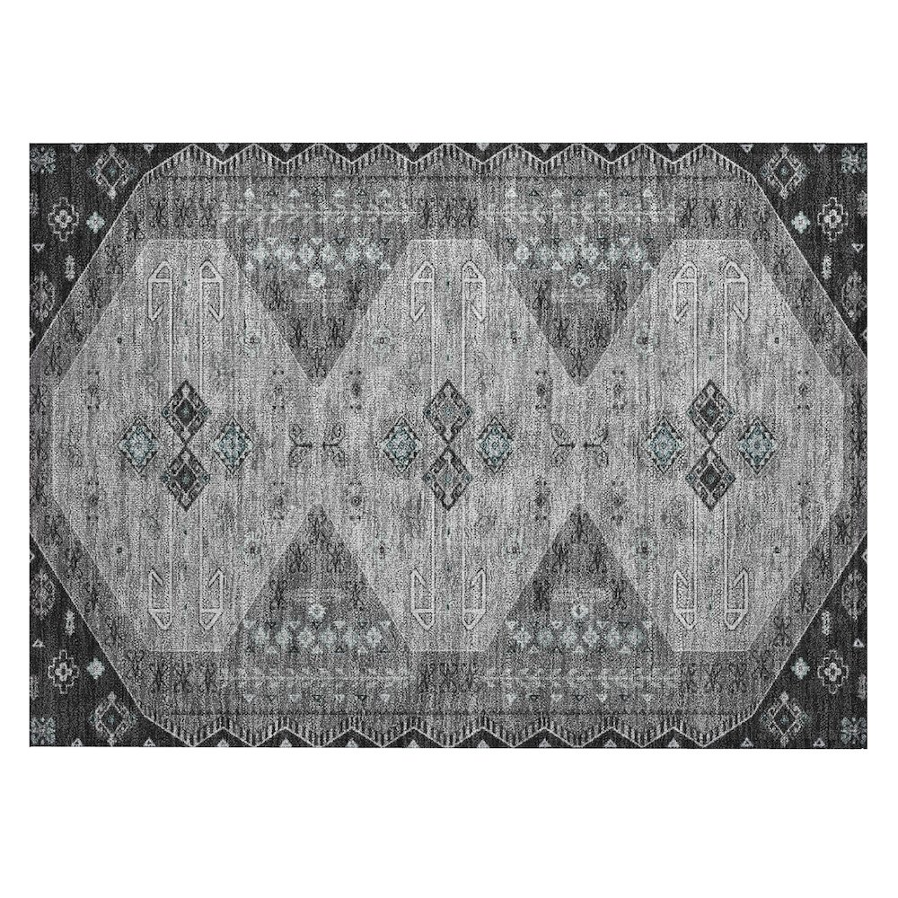 Machine Washable Indoor/Outdoor Chantille ACN2565 Gray 1'8" x 2'6" Rug. Picture 1