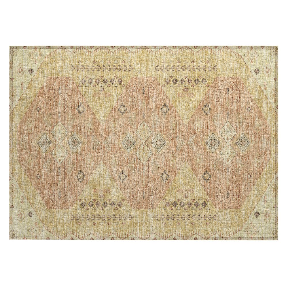 Machine Washable Indoor/Outdoor Chantille ACN2565 Gold 1'8" x 2'6" Rug. Picture 1