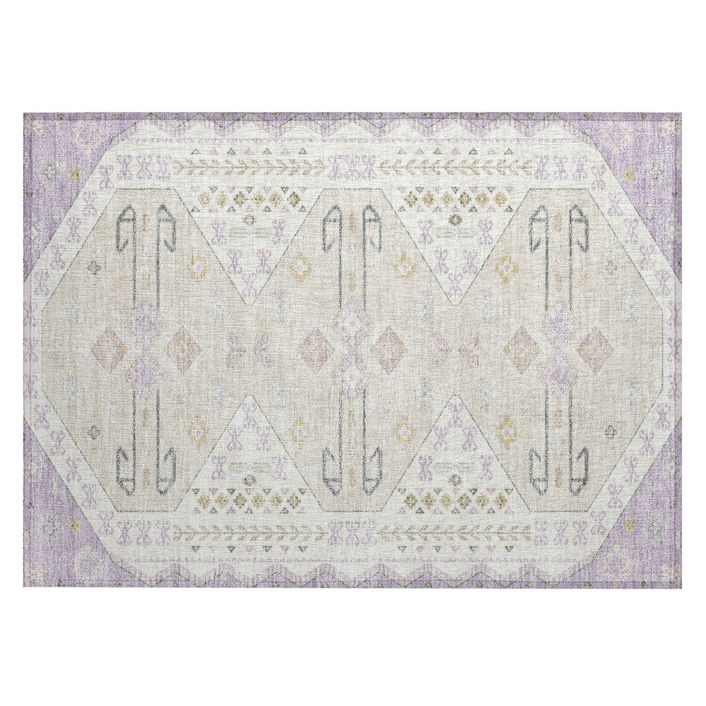 Machine Washable Indoor/Outdoor Chantille ACN2565 Purple 1'8" x 2'6" Rug. Picture 1