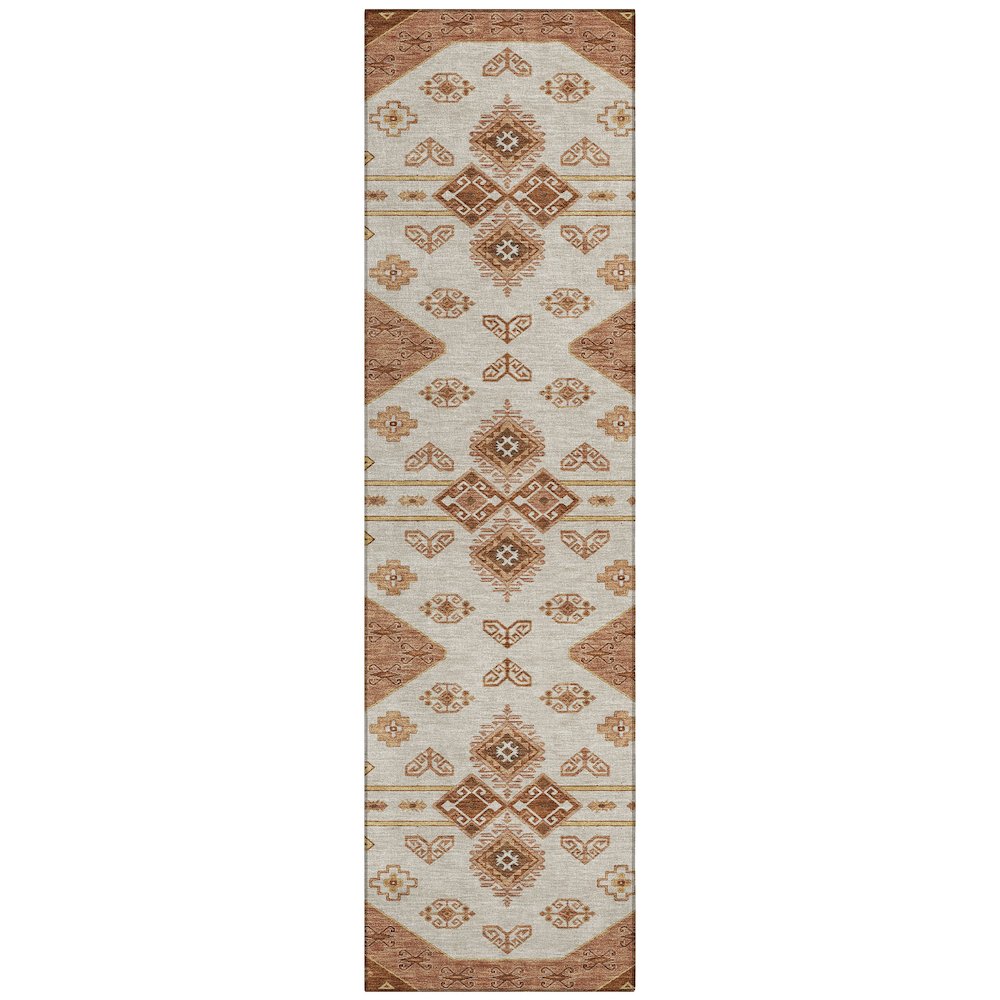 Machine Washable Indoor/Outdoor Chantille ACN2565 Orange 2'3" x 7'6" Runner Rug. Picture 1