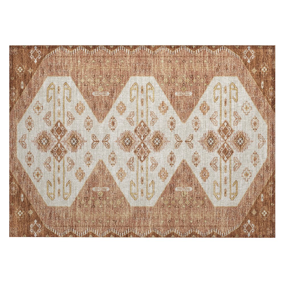 Machine Washable Indoor/Outdoor Chantille ACN2565 Orange 1'8" x 2'6" Rug. Picture 1