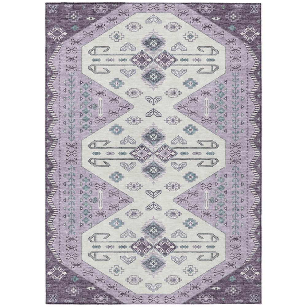Machine Washable Indoor/Outdoor Chantille ACN2565 Purple 2'6" x 3'10" Rug. Picture 1