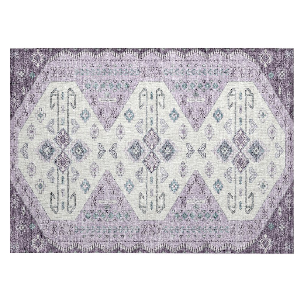 Machine Washable Indoor/Outdoor Chantille ACN2565 Purple 1'8" x 2'6" Rug. Picture 1