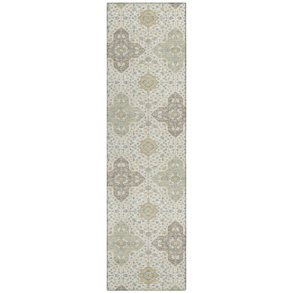 Machine Washable Indoor/Outdoor Chantille ACN2566 Ivory 2'3" x 7'6" Runner Rug. Picture 1