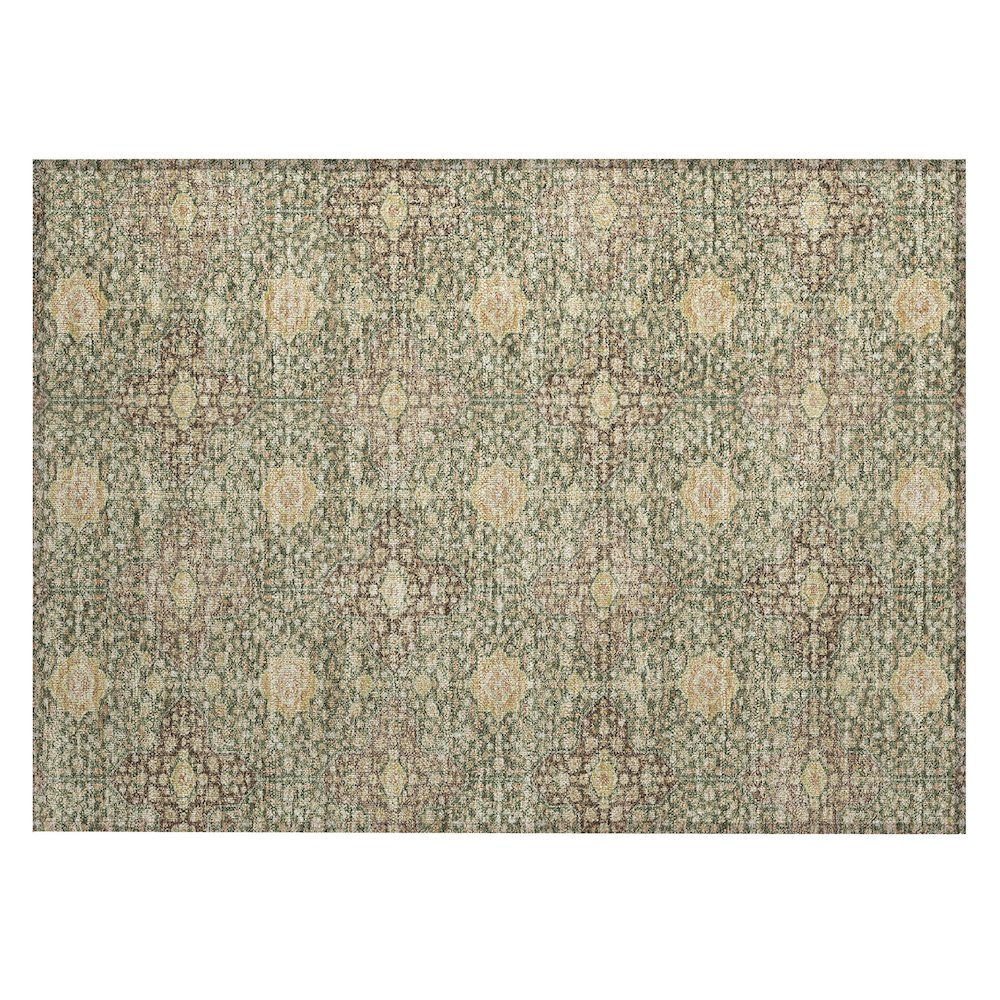 Machine Washable Indoor/Outdoor Chantille ACN2566 Green 1'8" x 2'6" Rug. Picture 1