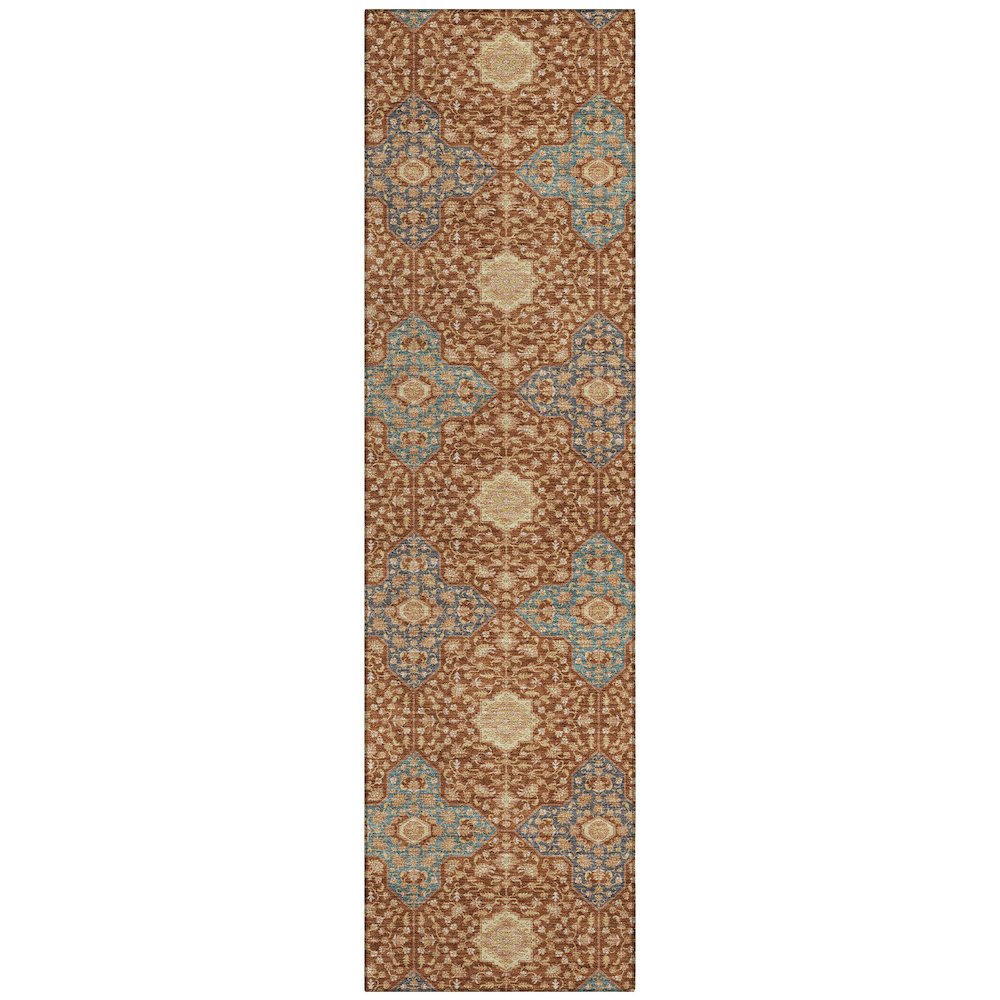 Machine Washable Indoor/Outdoor Chantille ACN2566 Orange 2'3" x 7'6" Runner Rug. Picture 1