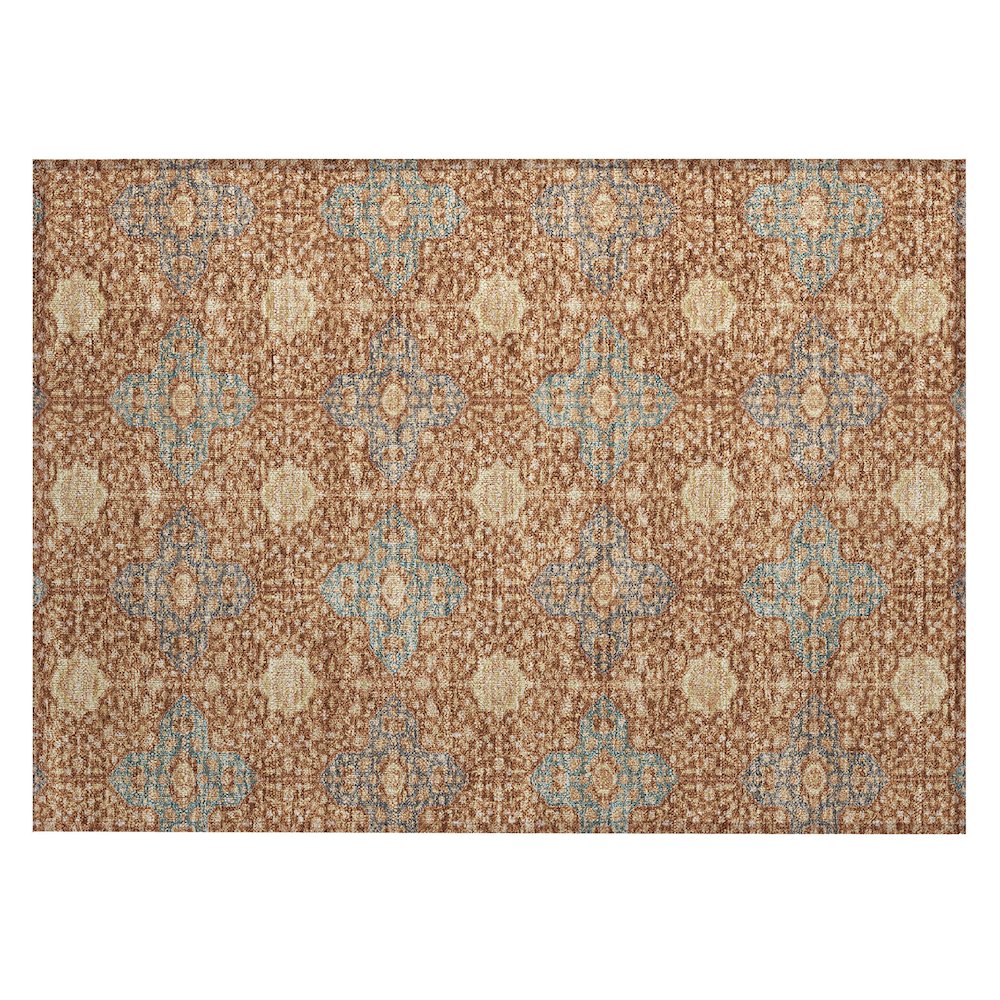 Machine Washable Indoor/Outdoor Chantille ACN2566 Orange 1'8" x 2'6" Rug. Picture 1