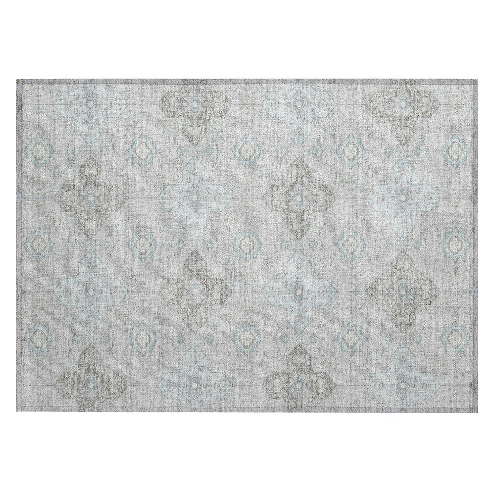Machine Washable Indoor/Outdoor Chantille ACN2566 Gray 1'8" x 2'6" Rug. Picture 1