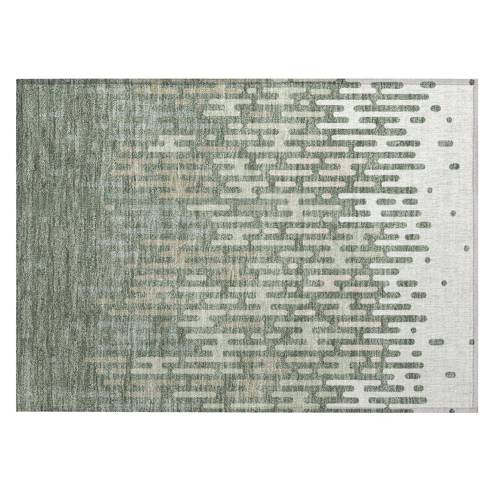 Machine Washable Indoor/Outdoor Chantille ACN2567 Green 1'8" x 2'6" Rug. Picture 1
