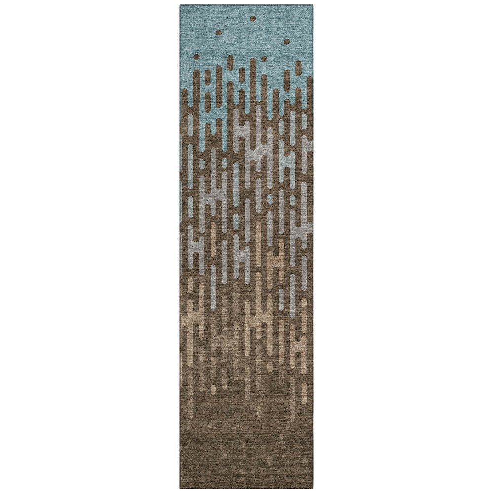 Machine Washable Indoor/Outdoor Chantille ACN2567 Brown 2'3" x 7'6" Runner Rug. Picture 1
