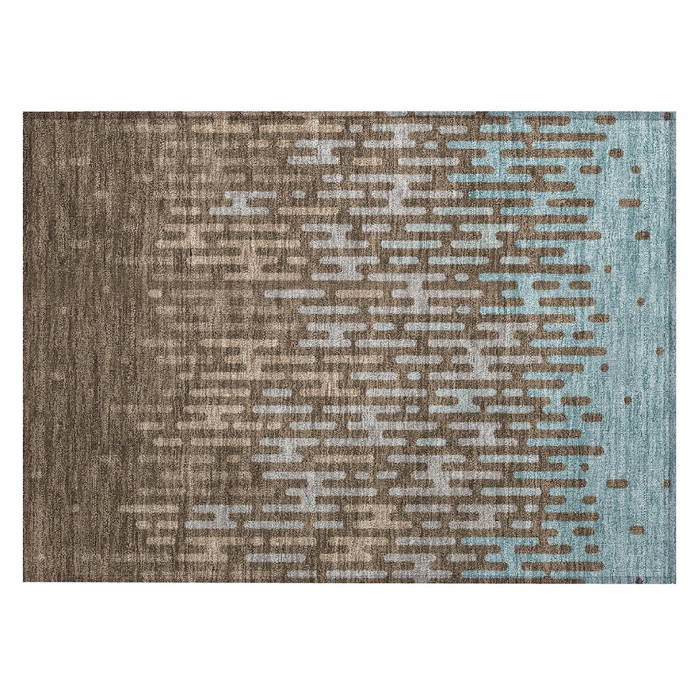 Machine Washable Indoor/Outdoor Chantille ACN2567 Brown 1'8" x 2'6" Rug. Picture 1
