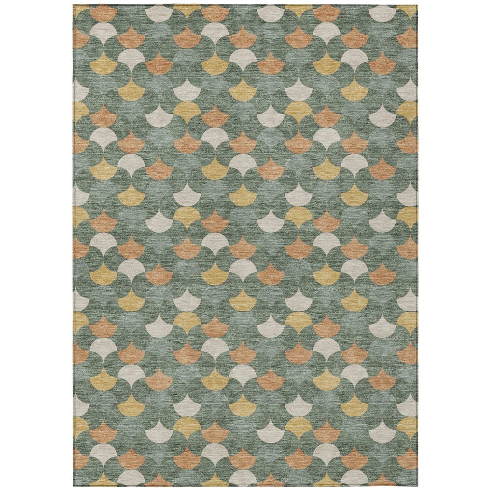 Machine Washable Indoor/Outdoor Chantille ACN2568 Green 2'6" x 3'10" Rug. Picture 1