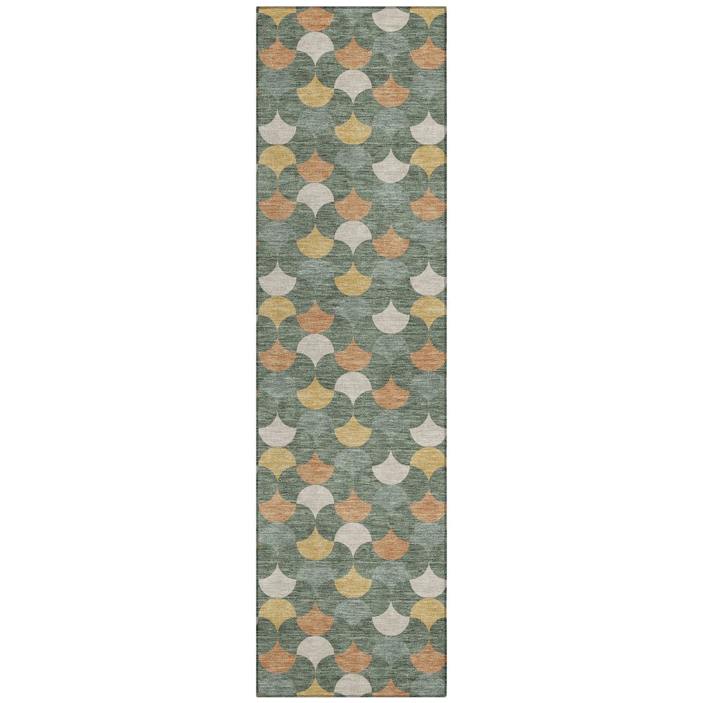 Machine Washable Indoor/Outdoor Chantille ACN2568 Green 2'3" x 7'6" Runner Rug. Picture 1