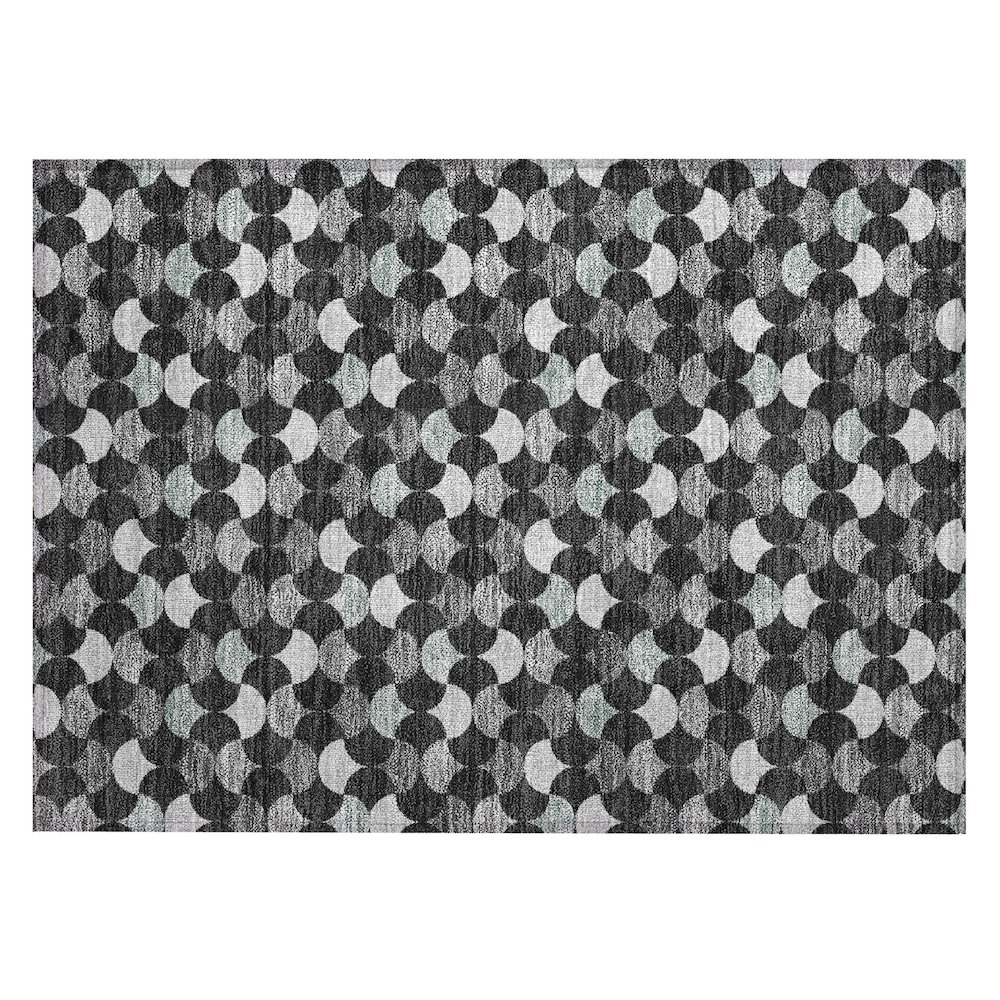 Machine Washable Indoor/Outdoor Chantille ACN2568 Black 1'8" x 2'6" Rug. Picture 1
