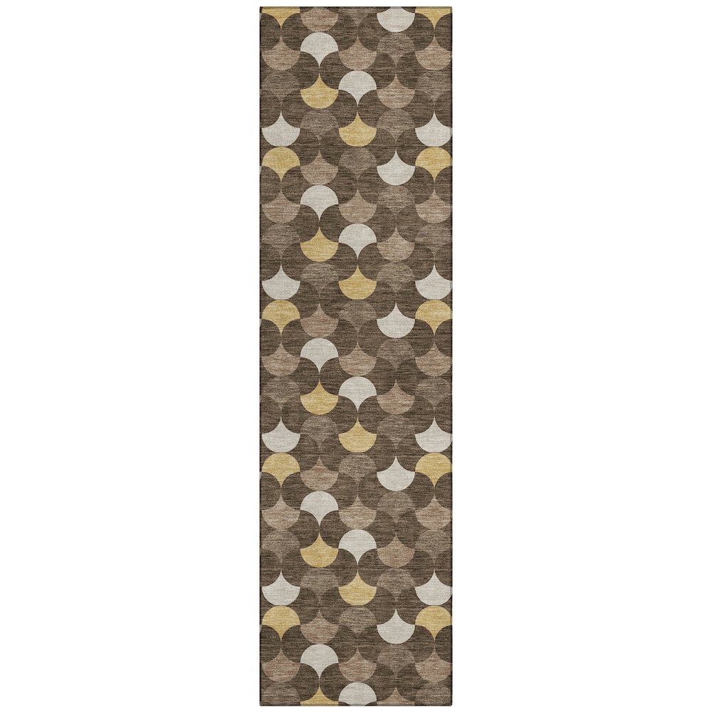 Machine Washable Indoor/Outdoor Chantille ACN2568 Brown 2'3" x 7'6" Runner Rug. Picture 1
