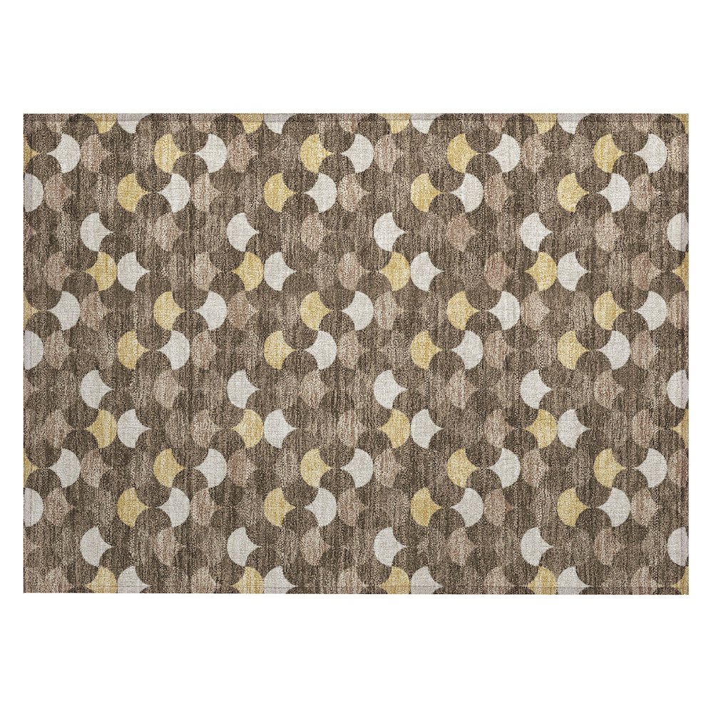 Machine Washable Indoor/Outdoor Chantille ACN2568 Brown 1'8" x 2'6" Rug. Picture 1
