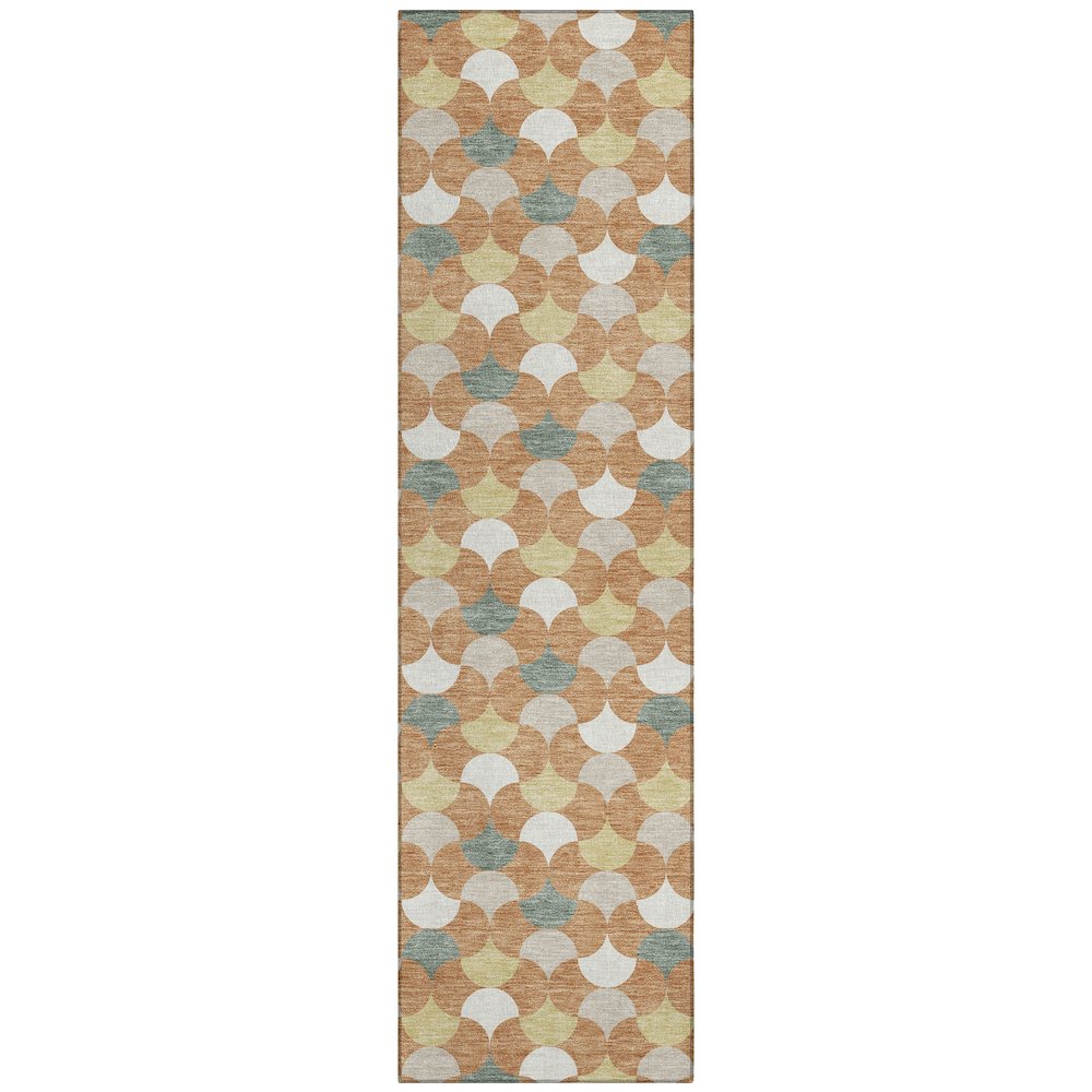Machine Washable Indoor/Outdoor Chantille ACN2568 Orange 2'3" x 7'6" Runner Rug. Picture 1