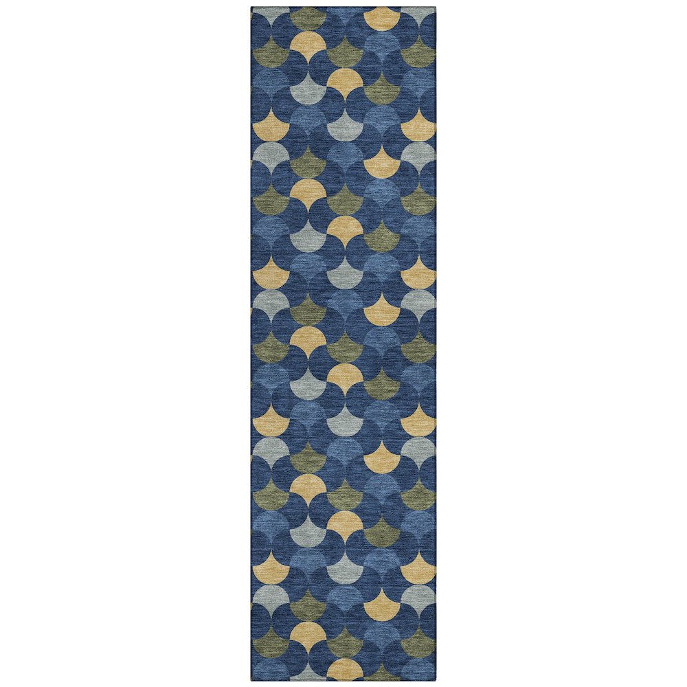 Machine Washable Indoor/Outdoor Chantille ACN2568 Blue 2'3" x 7'6" Runner Rug. Picture 1