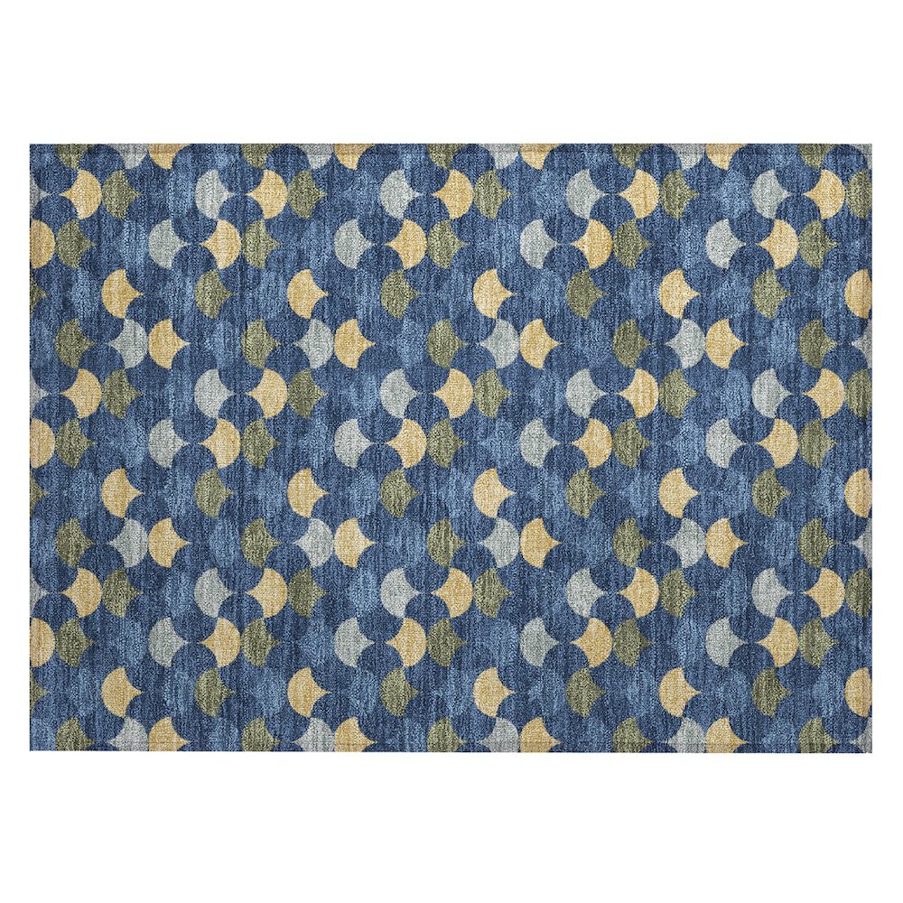 Machine Washable Indoor/Outdoor Chantille ACN2568 Blue 1'8" x 2'6" Rug. Picture 1