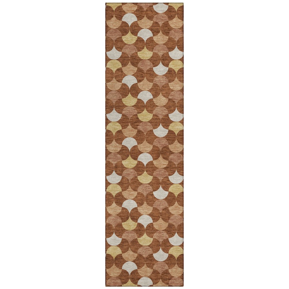 Machine Washable Indoor/Outdoor Chantille ACN2568 Orange 2'3" x 7'6" Runner Rug. Picture 1