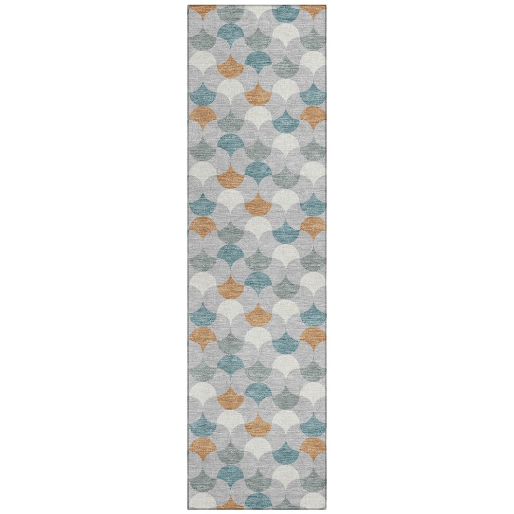 Machine Washable Indoor/Outdoor Chantille ACN2568 Gray 2'3" x 7'6" Runner Rug. Picture 1