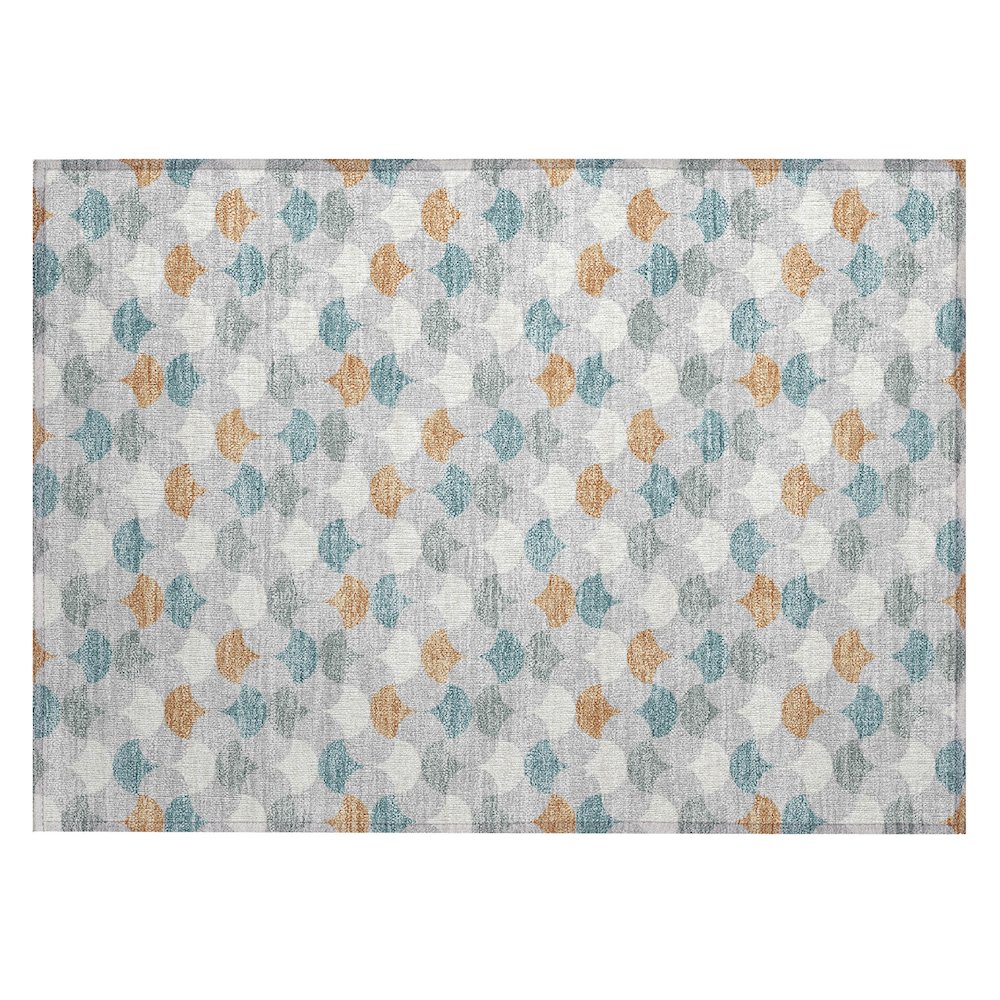 Machine Washable Indoor/Outdoor Chantille ACN2568 Gray 1'8" x 2'6" Rug. Picture 1