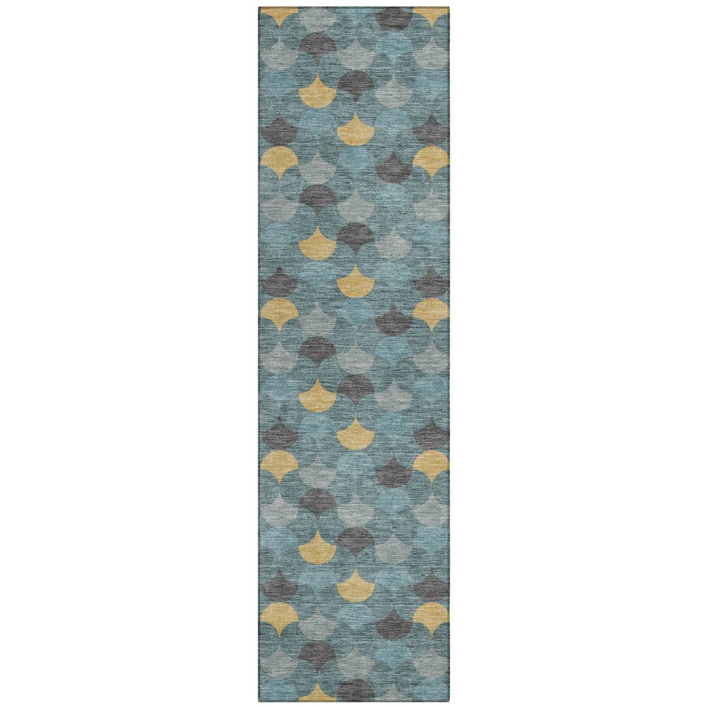 Machine Washable Indoor/Outdoor Chantille ACN2568 Teal 2'3" x 7'6" Runner Rug. Picture 1