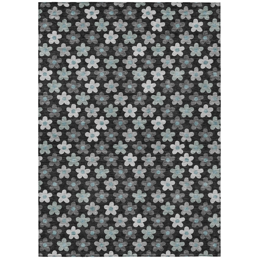 Machine Washable Indoor/Outdoor Chantille ACN2569 Black 2'6" x 3'10" Rug. Picture 1