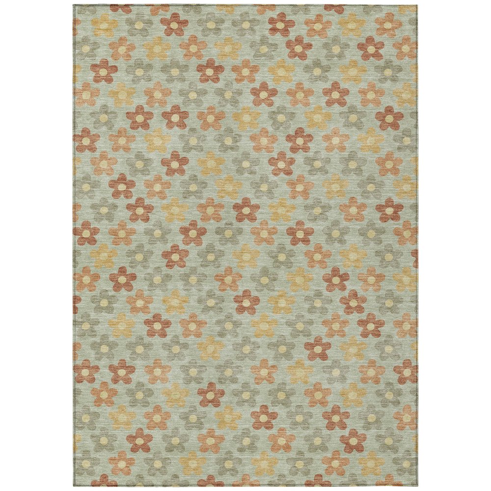 Machine Washable Indoor/Outdoor Chantille ACN2569 Green 2'6" x 3'10" Rug. Picture 1