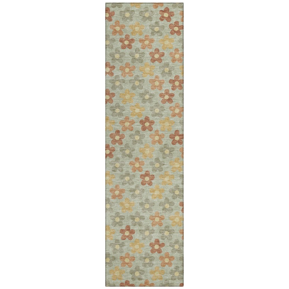 Machine Washable Indoor/Outdoor Chantille ACN2569 Green 2'3" x 7'6" Runner Rug. Picture 1