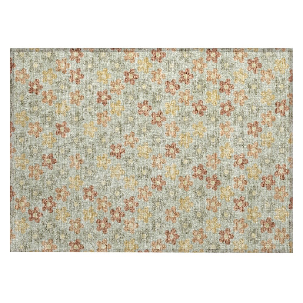 Machine Washable Indoor/Outdoor Chantille ACN2569 Green 1'8" x 2'6" Rug. Picture 1